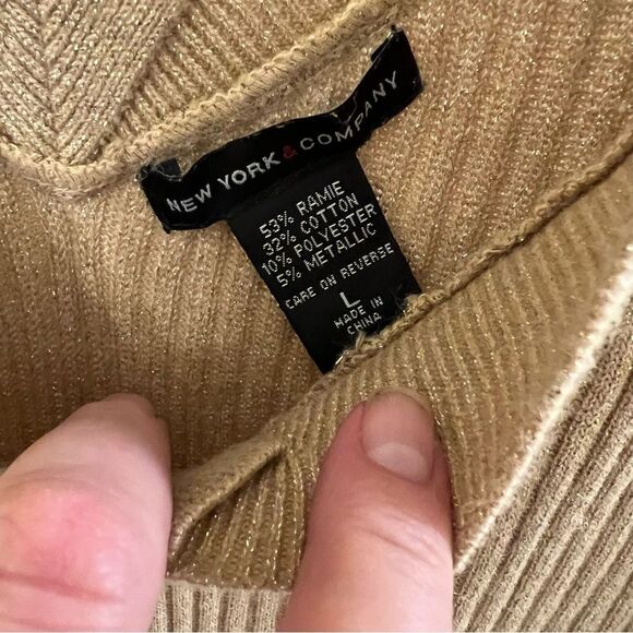 New York & Company Metallic Tan Sweater - Picture 4 of 4